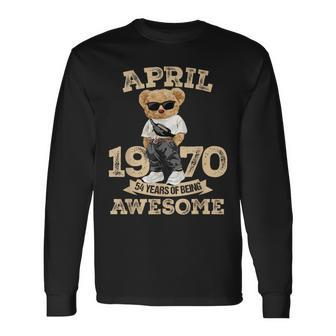 54 Year Old Awesome April 1970 54Th Birthday Boys Long Sleeve T-Shirt | Mazezy