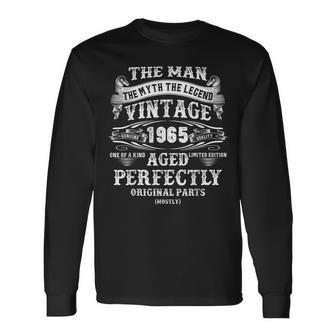 59Th Birthday Vintage For Man Legends Born In 1965 Long Sleeve T-Shirt - Monsterry