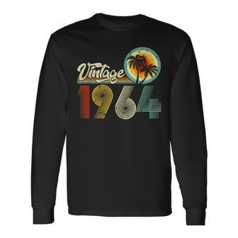 60 Years Old Vintage Born In 1964 Retro 60Th Birthday Long Sleeve T-Shirt - Seseable