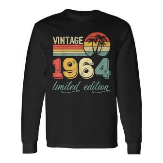 60Th Birthday Legend Since January 1964 60 Years Old Vintage Long Sleeve T-Shirt - Thegiftio UK