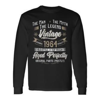 60Th Birthday Vintage 1964 60 Years Old 1964 Long Sleeve T-Shirt - Thegiftio UK