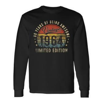 60Th Birthday Year Old Vintage 1964 Limited Edition Long Sleeve T-Shirt - Seseable