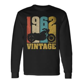 62Nd Birthday Biker Dad Grandpa 62 Year Vintage 1962 Long Sleeve T-Shirt - Monsterry CA