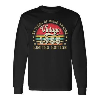 69 Year Old Vintage 1955 Limited Edition 69Th Birthday Long Sleeve T-Shirt | Mazezy