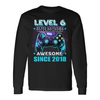 6Th Birthday Gamer 6 Year Old Bday Boy Six Son Long Sleeve T-Shirt - Seseable