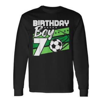 7 Years Old Birthday Boy Soccer Player Matching Friend Party Long Sleeve T-Shirt - Monsterry AU
