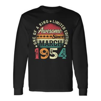 70 Year Old Vintage March 1954 70Th Birthday Women Long Sleeve T-Shirt | Mazezy CA