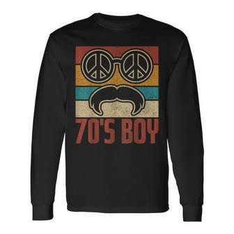 70'S Boy 70S Hippie Costume 70S Outfit 1970S Theme Party 70S Long Sleeve T-Shirt | Mazezy