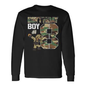 8 Year Old Boy Military Army 8Th Birthday Boy Long Sleeve T-Shirt - Monsterry