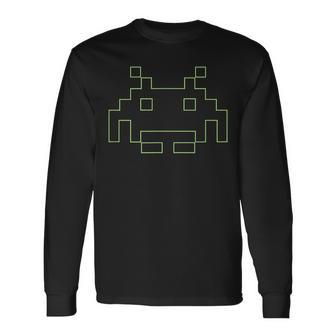 80S Arcade Game Retro Space Alien Invaders Gamer Long Sleeve T-Shirt - Thegiftio UK