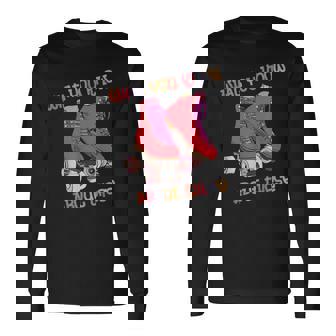 80S Roller Skates Roller Skating Disco Skates Vintage Long Sleeve T-Shirt - Thegiftio