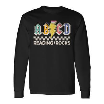 Abcd Reading Rocks Cute Rock'n Roll Lover Math Teachers Long Sleeve T-Shirt - Monsterry DE