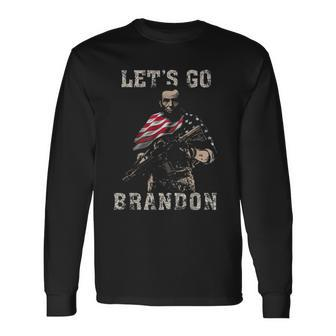 Abraham Lincoln Veteran Let’S Go Brandon Long Sleeve T-Shirt - Monsterry