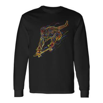 Abstract Skateboarding Long Sleeve T-Shirt - Thegiftio UK