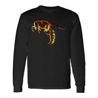 Abstract Yellow-Jacket Hornet Wasp Long Sleeve T-Shirt - Monsterry