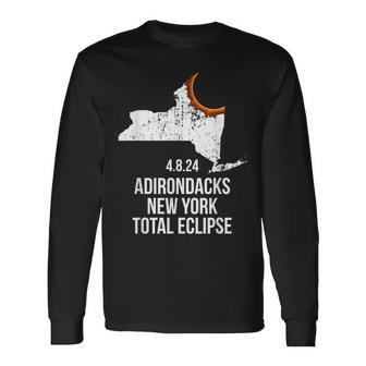 Adirondacks New York Solar Eclipse Adirondacks Total Eclipse Long Sleeve T-Shirt - Monsterry AU