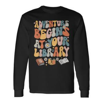 Adventure Begins At Your Library Summer Reading 2024 Flowers Long Sleeve T-Shirt - Seseable