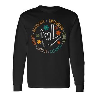 Advocate Inclusion Equity Equality Adapt Long Sleeve T-Shirt - Monsterry DE