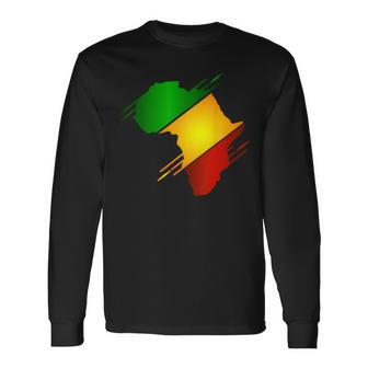 Africa Map Black History Month Blm Melanin Pride Pan African Long Sleeve T-Shirt - Monsterry CA