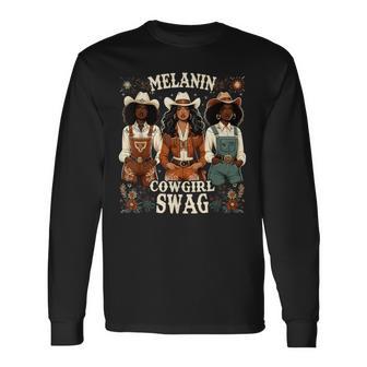 African Melanin Cowgirl Swag Melanin Cowgirls Black History Long Sleeve T-Shirt - Monsterry DE