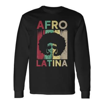 Afro Latina And Proud Black Latinx Pride Long Sleeve T-Shirt - Seseable