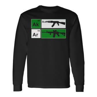 Ak47 Ar15 Riffle Adult's Nra Cool Gun Defense Long Sleeve T-Shirt | Mazezy