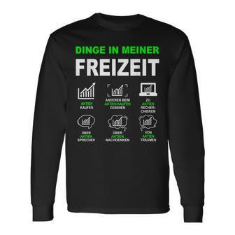 Aktien Börse Trader With Money Things In My Leisure Time Langarmshirts - Geschenkecke