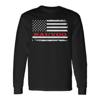 Alabama American Flag Nauvoo Usa Patriotic Souvenir Long Sleeve T-Shirt - Monsterry