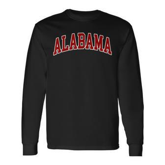Alabama Throwback Print Classic Long Sleeve T-Shirt - Monsterry