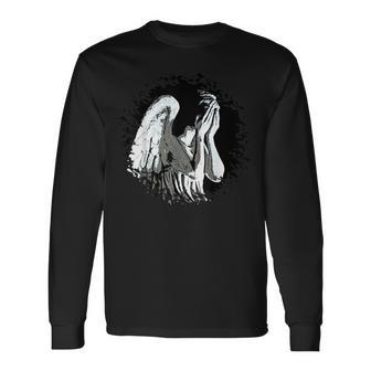 Alert Weeping Angel Don't Blink 1 Sci Fi Fan Long Sleeve T-Shirt - Monsterry