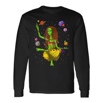 Alien Hippie Yoga Zen Meditation Spiritual Langarmshirts - Seseable