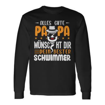 Alles Gute Papa Wünscht Dir Dein Beste Schwimmer Father's Day Langarmshirts - Geschenkecke