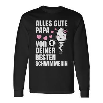 Alles Gute Papa Wünscht Dir Dein Beste Schwimmerin Father's Day S Langarmshirts - Geschenkecke