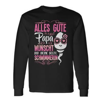 Alles Gute Papa Wünscht Dir Deine Beste Schwimmerinatertag Langarmshirts - Geschenkecke