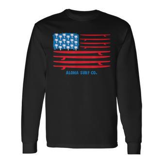 Aloha Surf Hawaii American Flag Long Sleeve T-Shirt - Monsterry DE