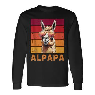 Alpapa Alpaca Fan Llama Fan Lover Father's Day Animals Papa Long Sleeve T-Shirt - Thegiftio UK