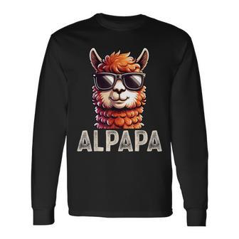 Alpapa Alpaca Lama Father's Day Dad Saying Father's Day Long Sleeve T-Shirt - Seseable