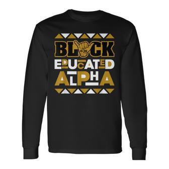 Alpha African Fraternity 1906 Black Educated Alpha Long Sleeve T-Shirt - Seseable