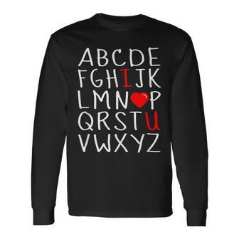 Alphabet Abc I Love You Valentines Day Heart Long Sleeve T-Shirt - Monsterry DE