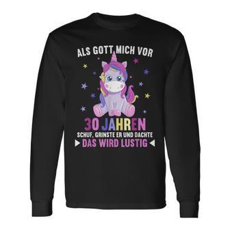 Als Gott Mich Vor 30 Jahren Schuf Langarmshirts, Gedankenvoller 30. Geburtstag - Seseable