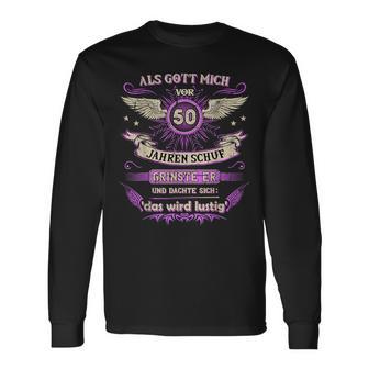 Als Gott Mich Vor 50 Jahren Schuf Langarmshirts, Lustiges Über 50 Geburtstagsshirt - Seseable