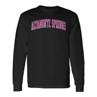 Altamonte Springs Florida Fl Vintage Sports Pink Desi Long Sleeve T-Shirt - Monsterry