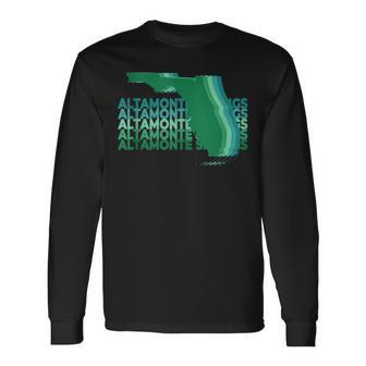 Altamonte Springs Florida Green Repeat Fl City Long Sleeve T-Shirt - Monsterry