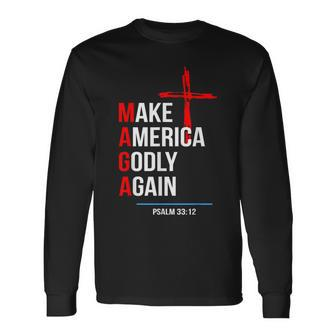 Make America Godly Again Psalm 33 12 Long Sleeve T-Shirt - Seseable