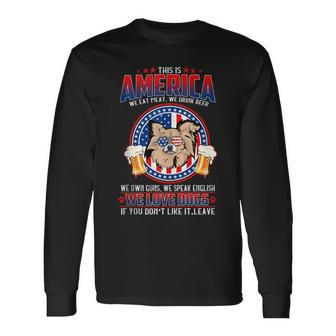 America We Love Dogs Chihuahua Dog And Beer 4Th Of July Long Sleeve T-Shirt - Monsterry UK