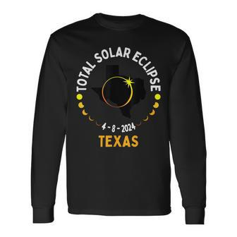 America Totality 04 08 24 Total Solar Eclipse 2024 Texas Long Sleeve T-Shirt - Monsterry AU