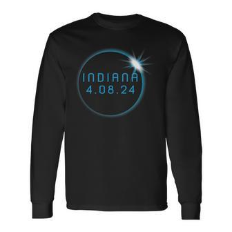 America Totality 2024 Indiana Total Solar Eclipse Chaser Long Sleeve T-Shirt - Seseable