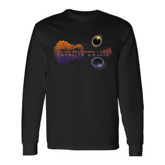 America Totality Reflections 4-8-24 Sun Eclipse Long Sleeve T-Shirt - Monsterry