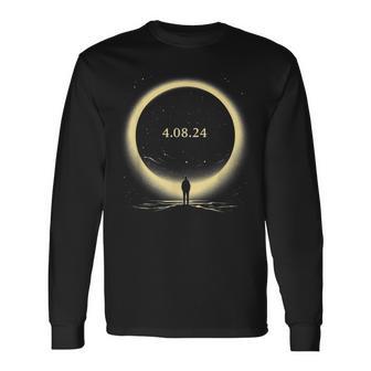 America Totality Spring 40824 Total Solar Eclipse 2024 Long Sleeve T-Shirt - Monsterry UK