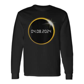 America Totality Spring April 8 24 Total Solar Eclipse 2024 Long Sleeve T-Shirt - Thegiftio UK
